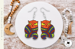 Weird Boho Cat Earrings Laser Cut | Cat Lover SVG Product Image 3