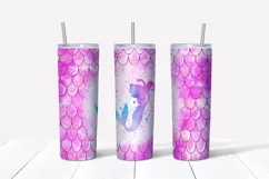 Mermaid tumbler design,20 oz skinny tumbler sublimation Product Image 2