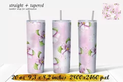 Magnolia tumbler,Flowers Tumbler sublimation,20 oz skinny tu Product Image 1
