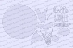 Hello Sweet Summer Sign SVG | Ice Cream Cone Door Hanger Product Image 2