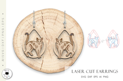 Cat Earrings Laser Cut SVG | Cat Teardrop Product Image 3