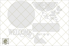 Cardinal Welcome Sign SVG | Poinsettia Door Hanger SVG Product Image 2