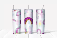 Rainbow tumbler,20 oz skinny tumbler sublimation png Product Image 3