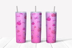Pink Pumpkin Sublimation Design,20 oz skinny tumbler Product Image 3
