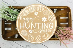 Happy Hunting Season svg, Easter round door sign cut file Product Image 3
