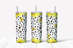Sunflowers tumbler,Leopard Tumbler,20 oz skinny tumbler Product Image 2
