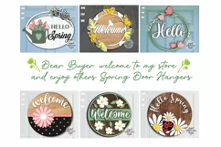Spring door sign | Hello door hanger | Flower door sign Product Image 5