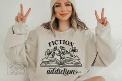 Fiction Addiction SVG - Book Lover - Book Humor Booktrovert Product Image 1