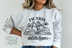 Fiction Addiction SVG - Book Lover - Book Humor Booktrovert Product Image 2