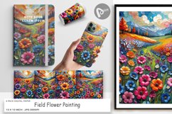 Digital Paper Field Flower Painting Product Image 1