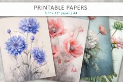 Field Flowers Junk Journal Printable Paper Product Image 1