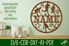 Field Hockey male name sign svg laser cut template Product Image 1