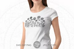 Wildflower SVG | Daisy Border | Line Art | Field of Flowers Product Image 3
