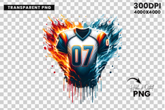 fiery football jersey, jersey 07 png, american football, competitive sports, fan gear, fire ice splash, football apparel, dynamic sports, football graphic, sports sublimation, splash art png, watercolor art, jersey graphic, paint splash, ink splatter, jer