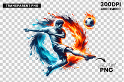 Fiery Soccer PNG, Soccer Player PNG, Soccer Clipart, Soccer Sublimation, Action Soccer Art, Soccer Splash PNG, Football Player PNG, Sports PNG Design, Soccer Game Art, Soccer Graphic