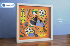World Cup 3D SVG - Kick It in Style 3D Shadow Box Product Image 2