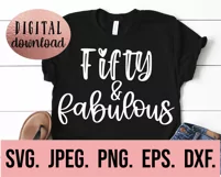Fifty and Fabulous SVG - Hello Fifty - 50th Birthday SVG 50 Product Image 2