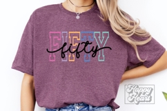 Fifty Birthday SVG PNG - Hello 50 - 50th Birthday Varsity Product Image 3