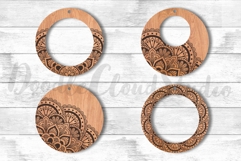 Mandala Hoop Earrings Pendant SVG File for Laser Cut. Product Image 2