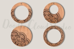 Mandala Hoop Earrings Pendant SVG File for Laser Cut. Product Image 1