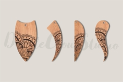 Mandala Earring Pendant SVG File for Laser Cut and Glowforge Product Image 1