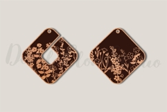 Floral Earrings Pendant SVG File for Laser Cut and Glowforge Product Image 1