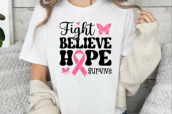 Fight Believe Hope Survive SVG, Cancer Charity Event SVG Product Image 3