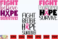 Fight Believe Hope Survive SVG | Breast Cancer SVG | Cancer Product Image 2