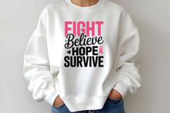 Fight Believe Hope Survive SVG | Breast Cancer Awareness SVG Product Image 2