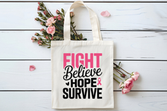 Fight Believe Hope Survive SVG | Breast Cancer Awareness SVG Product Image 4