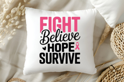 Fight Believe Hope Survive SVG | Breast Cancer Awareness SVG Product Image 5