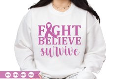 Fight believe survive SVG - Breast Cancer Design Product Image 1