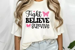 Fight Believe Survive SVG, Cancer Charity Event SVG Product Image 2