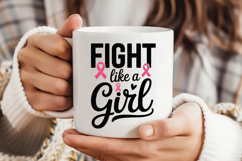 Fight Like A Girl SVG | Breast Cancer Awareness SVG Product Image 3