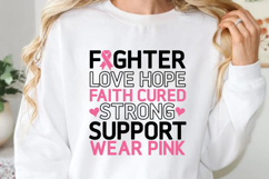 Fighter love hope faith cured SVG, Cancer Awareness SVG Product Image 1