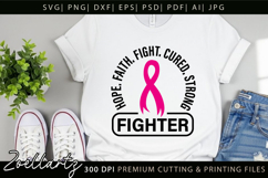 Breast Cancer Awareness SVG Pink Ribbon SVG Faith Hope Cure Product Image 1