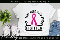 Breast Cancer Awareness SVG Pink Ribbon SVG Faith Hope Cure Product Image 1