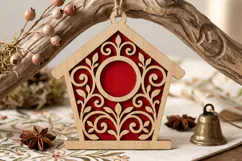 Filigree Birdhouse Glowforge SVG, Scrollwork Pattern Cut Product Image 1