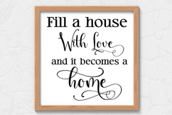 Fill a house with love and it SVG, Farm House Sign SVG Product Image 1
