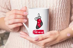 Fill me up christmas funny quote with doodlr sock