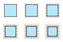 Blue Jagged Square Frame SVG Bundle | 6 Vector Boxes Product Image 1