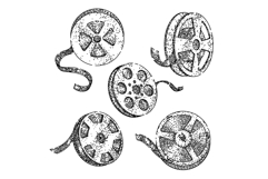film projector reel set sketch hand drawn Product Image 1