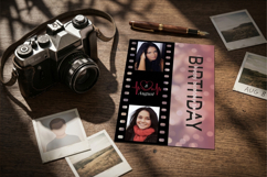 Birthday Photo Collage PSD Template - Film Strip Design. Product Image 3