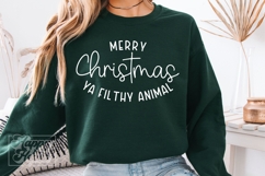 Merry Christmas Ya Filthy Animal SVG PNG - Christmas Holiday Product Image 1