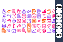 Colorful Financial Icon Clipart Bundle For Business Use Product Image 1