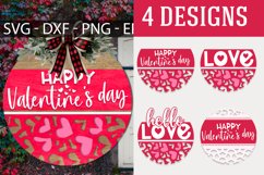 Valentine Round Sign Set , Valentine Door Hanger SVG Product Image 1