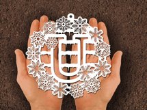 Christmas snowflake SVG Letter U Product Image 2