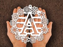 Christmas snowflake SVG Letter A Product Image 2