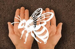 Bee SVG paper Silhouette Cut file Product Image 1
