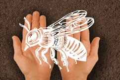Bee SVG paper Silhouette Cut file Product Image 2